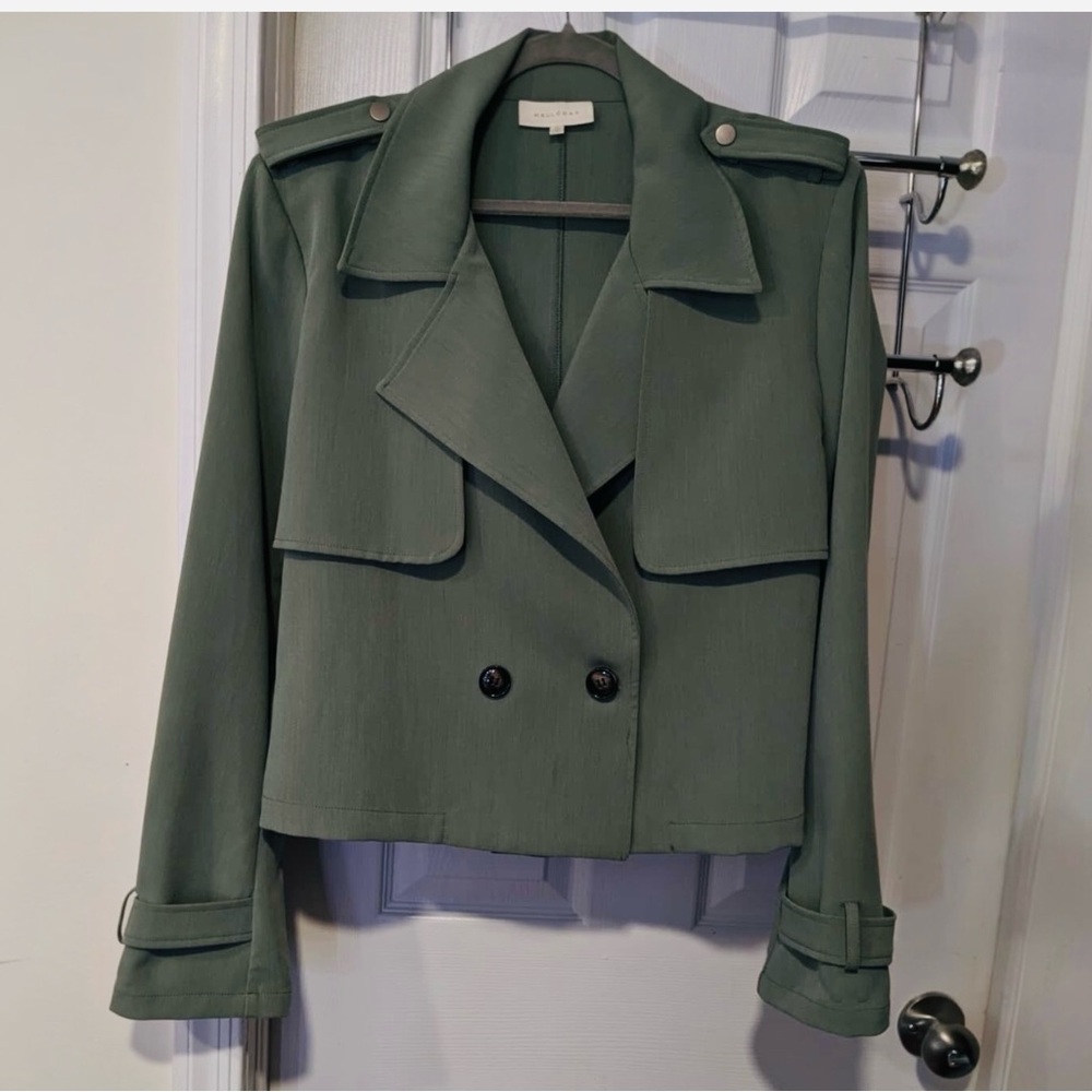MELLODAY Green Trench Coat